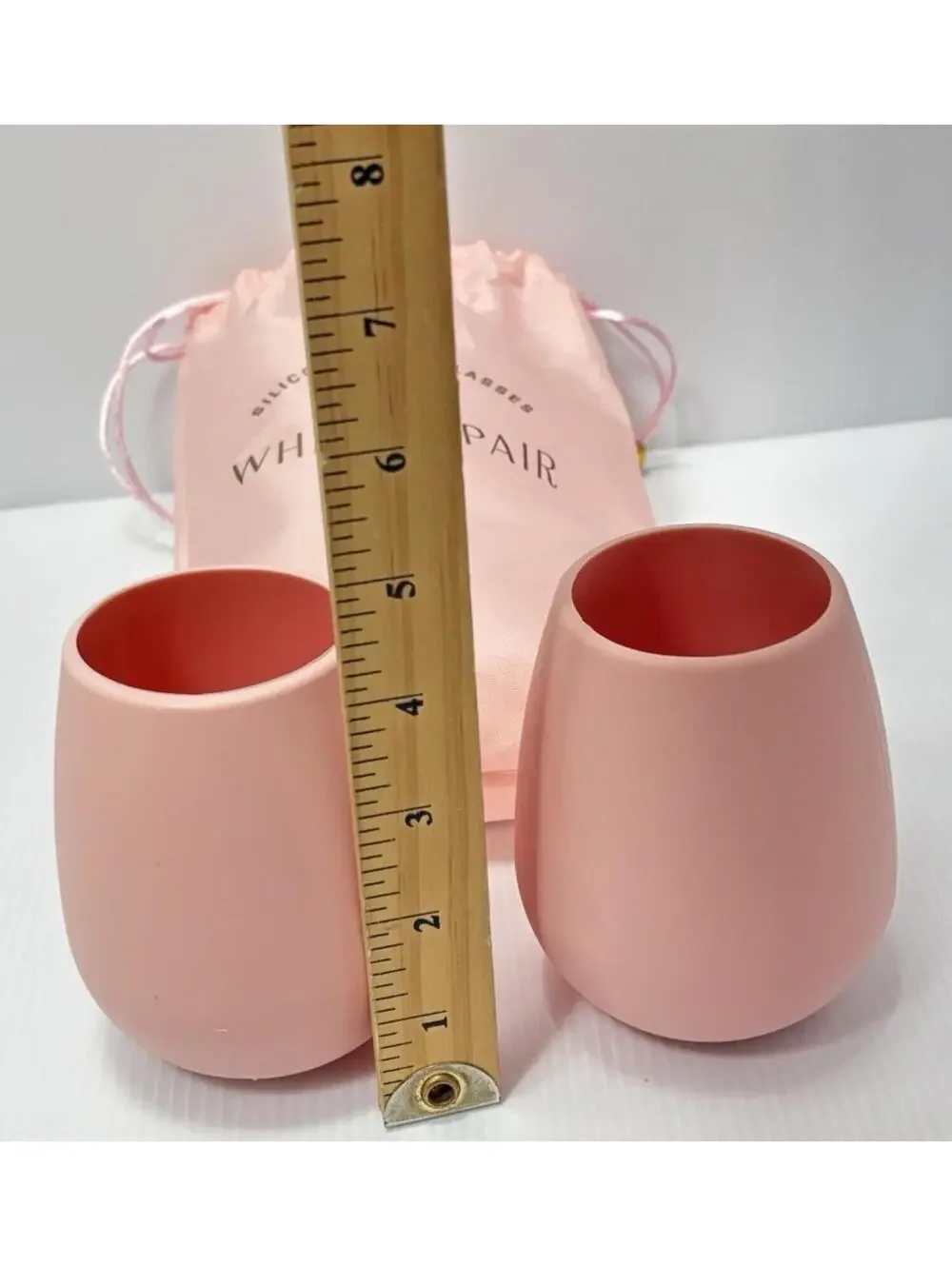 Odeme Silicone Wine Glasses Set of 2 Pink What A Pair Stemless Unbreakable NEW